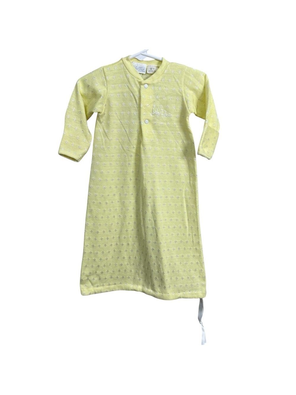 Vintage Baby Dior Infant Yellow Knit Gown 0–3M